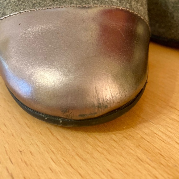 Jimmy Choo Whirl 40 US 9-9.5 Silver Cap Toe Wool Slip On Flats Shoes MSRP $425 - Picture 4 of 11